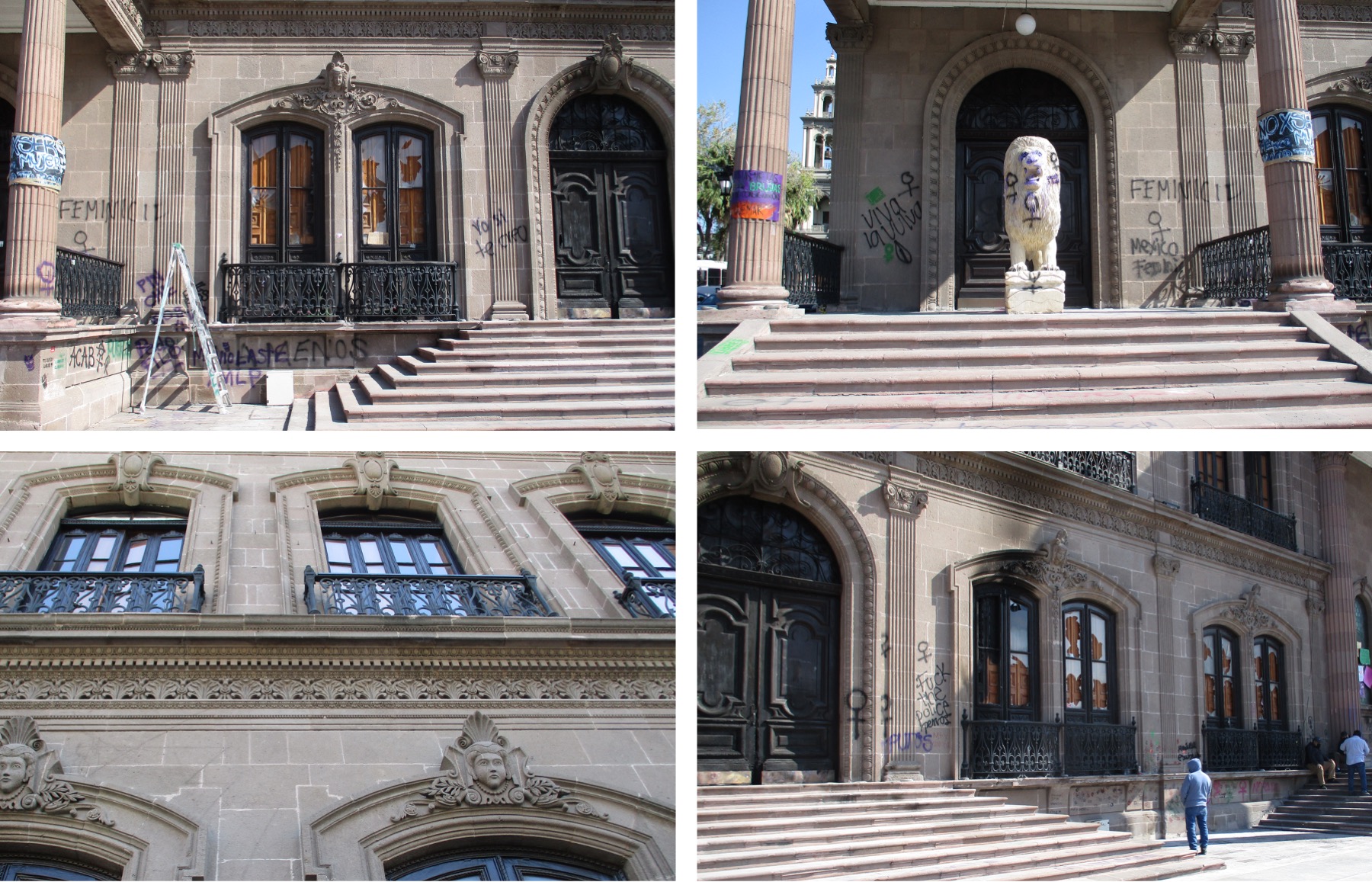 Detalle de cuerpos al poniente de la fachada sur, 2022.