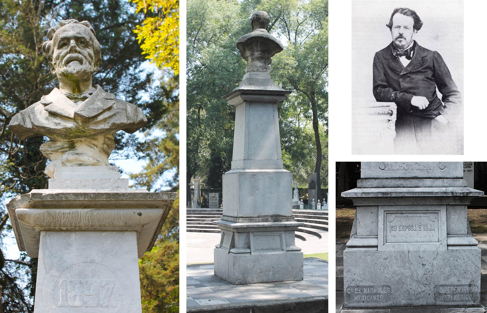 Detalles del monumento e imagen del personaje, 2016.
