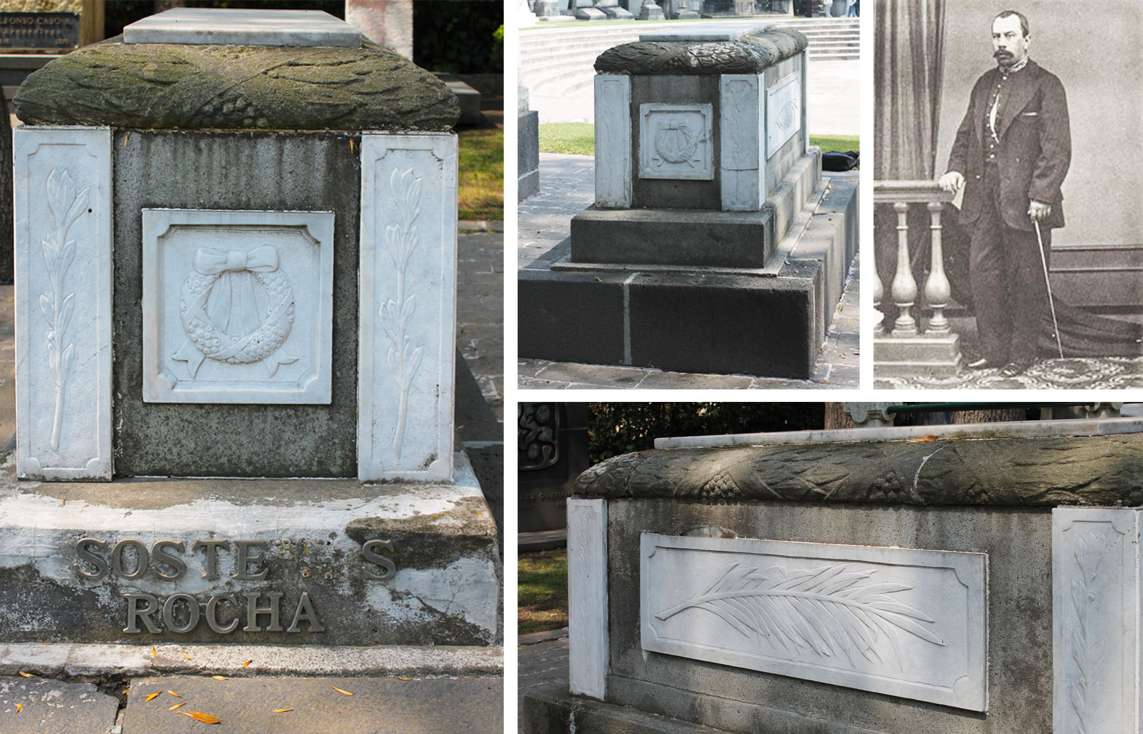 Detalles del monumento e imagen del personaje, 2016.
