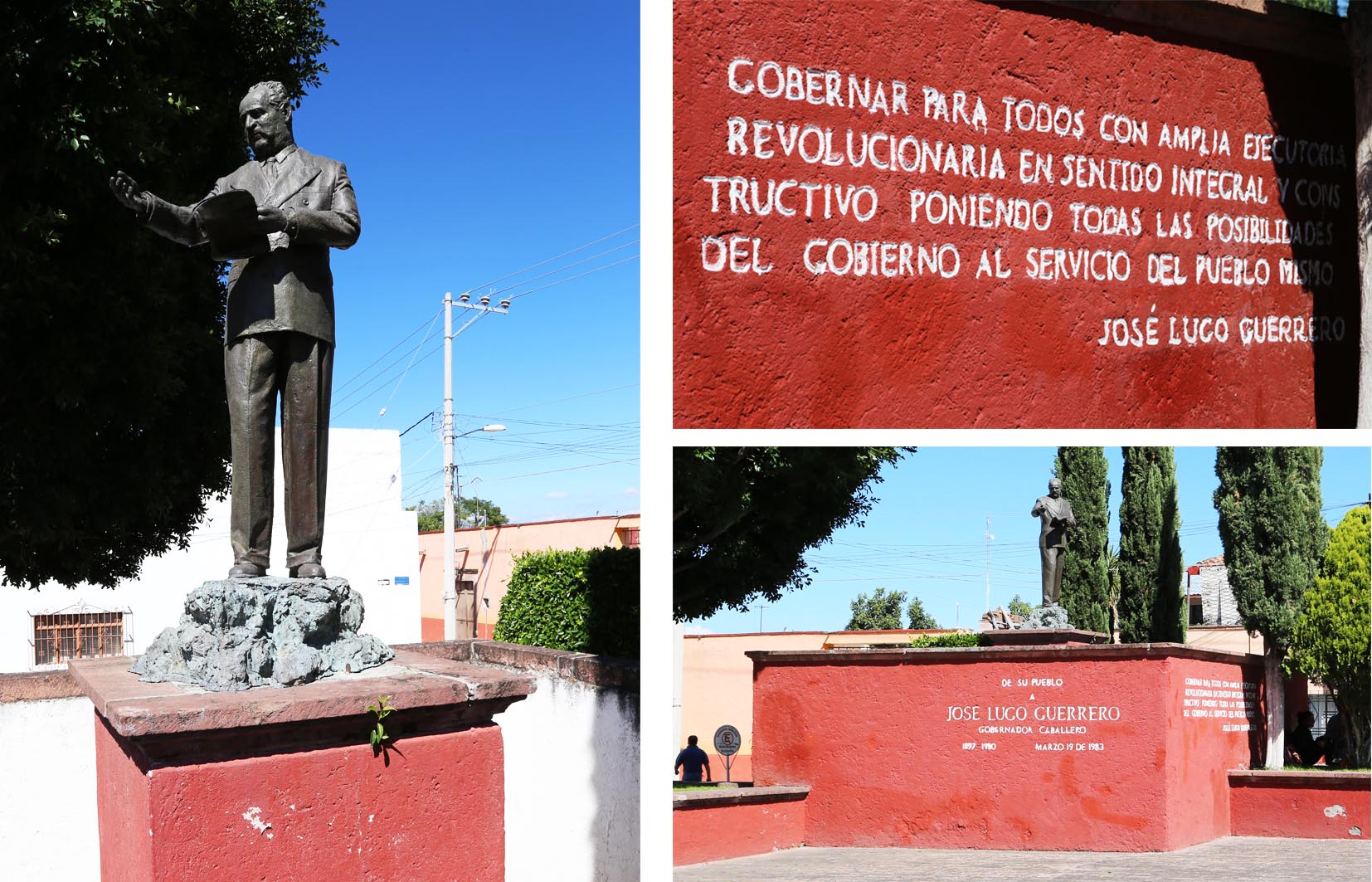 Escultura a Jos&eacute; Lugo Guerrero y placas, 2015.