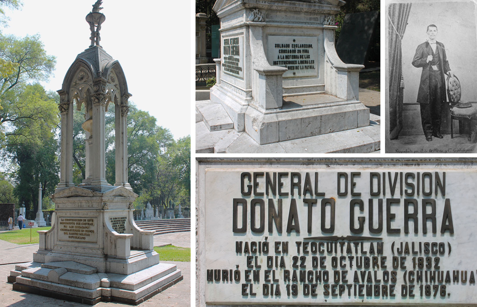 Detalles del monumento e imagen del personaje, 2016.