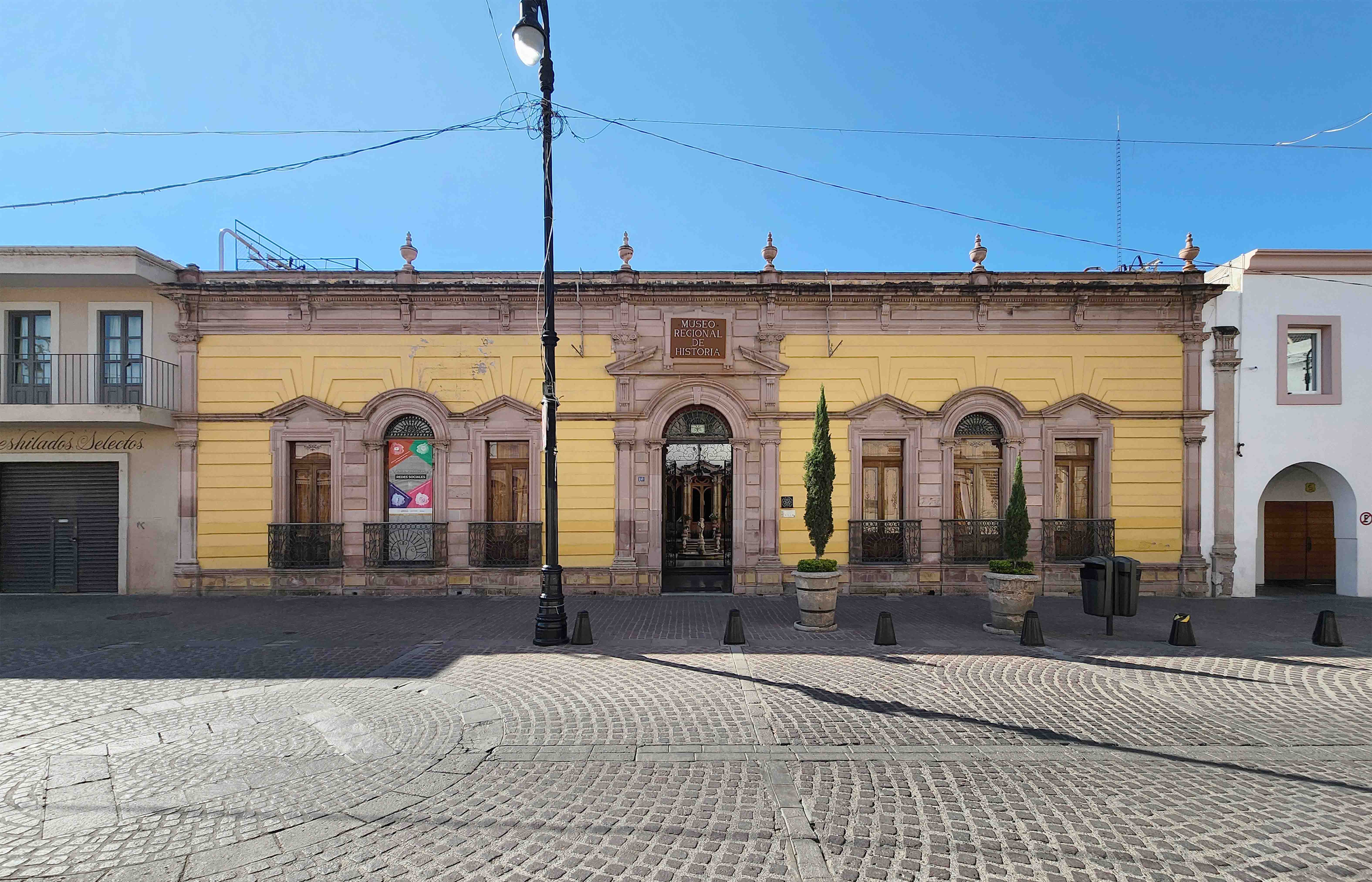 Fachada principal del Museo Regional de Historia de Aguascalientes, 2024.