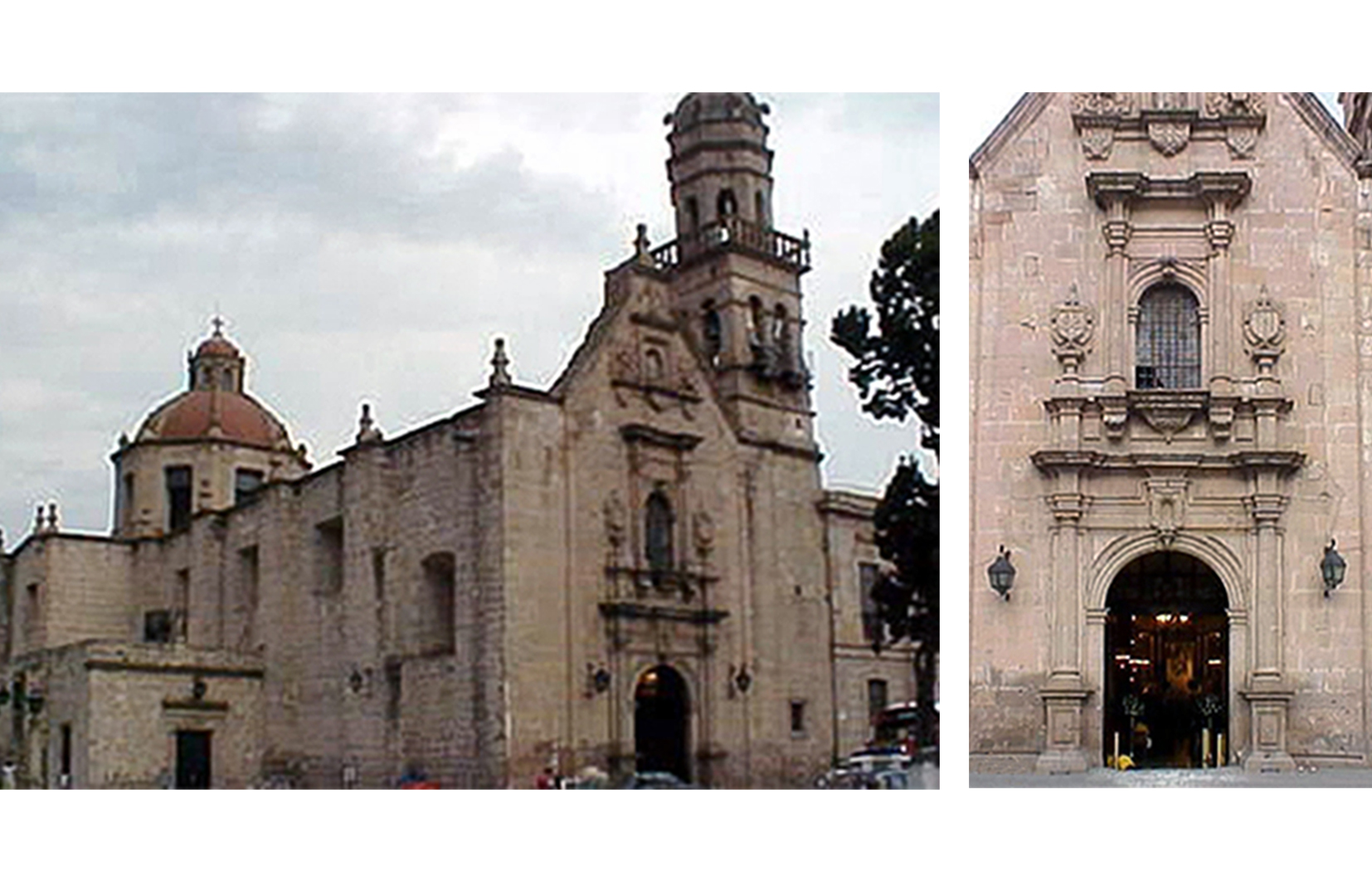 Fachada del Templo de San Diego, actual Santuario de la Virgen de Guadalupe, 1999.