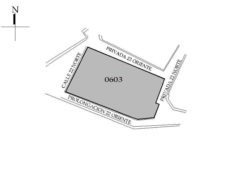 Croquis de localización. Dirección de Catastro Municipal.